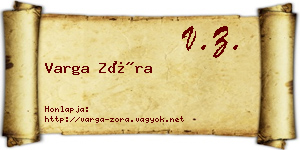 Varga Zóra névjegykártya
