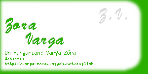 zora varga business card